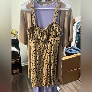 Trixxi Tan and Black Patterned Dress